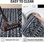 KUTA Boho Runners for Hallways 2x8 Black Moroccan Washable Runner Rug Non-Slip - Image 5