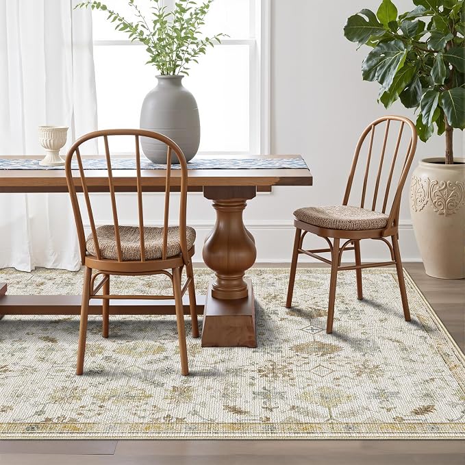 LUMI 4x6 Washable Area Rug for Living Room, Ultra Soft Traditional Vintage Rugs - Image 5