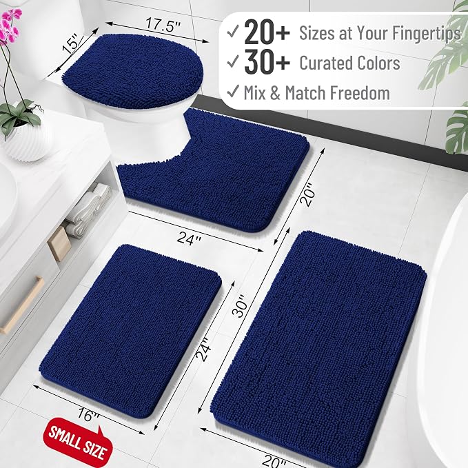 OLANLY Toilet Rugs U-Shaped 24x20, Extra Soft Absorbent Chenille Contour - Image 2