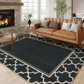 Moynesa Moroccan Easy Jute Outdoor Rug 8x10, Geometric Farmhouse Carpet by Moynesa