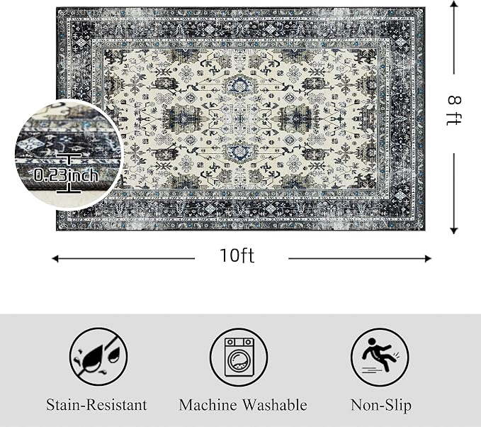 Area Rug Non Slip Machine Washable Ultra Soft Living - Image 2