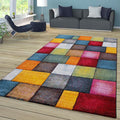 Paco Home Colorful Living Room Rug Checkered Design by PacoHome