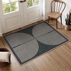 Lahome Rainbow Easy Jute Rug, Farmhouse Non Slip Non Shedding Lightweight - Image 2