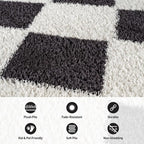 Rugshop Diamond Wave Pattern Shag Runner Rug Anthracite Dark Gray 2' 3" x 12' - Image 4