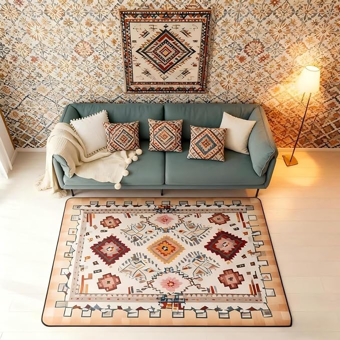Bohemian Large Area Rug 5x7 Boho Decor Western Living Room Rug | Southwestern - Image 4
