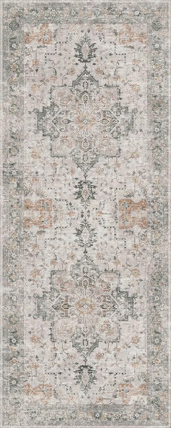 GENIMO 2'6''x18 Runner Rugs for Hallway, Machine Washable Non Slip Vintage Rugs - Image 6