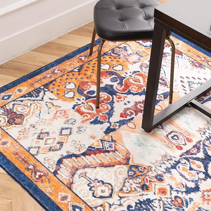 Phantoscope Washable Area Rug 3'x5' Non-Slip, Vintage Boho Rugs - Image 6