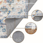 Area Rug 4×6, Vintage Boho Rug, Ultra-Soft Low Pile, Non Slip, Stain Resistant - Image 4