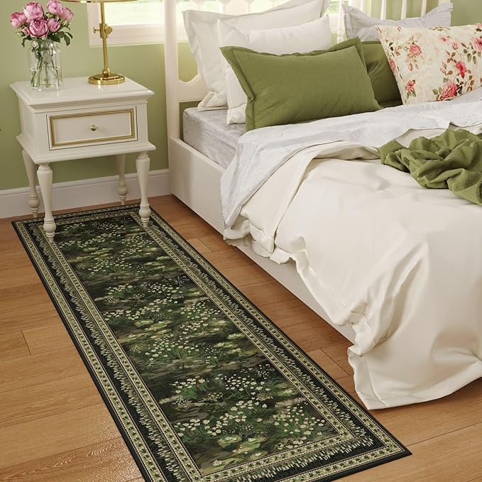 Rugcomf 2x6 Runner Rug Impressionist-Style Vintage Kitchen Rugs Non Slip - Image 3