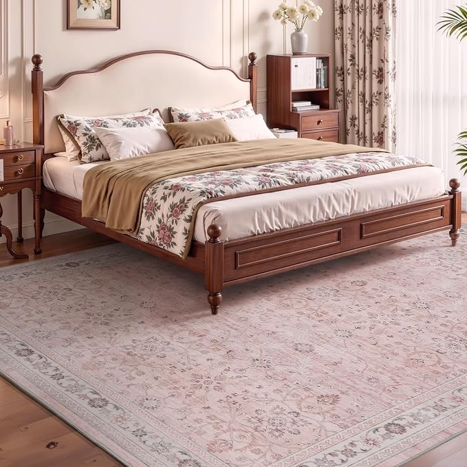 MontVoo-Vintage Area Rug 5X7 Pink Rugs - Image 2