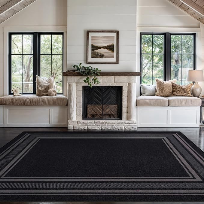 Beverly Rug Non Slip Area Rugs 8x10 Modern Bordered Non Skid Rubber Backing - Image 6
