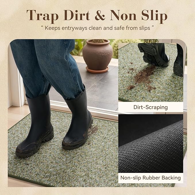 MontVoo Door Mat Indoor Entrance Doormat, Absorbent Durable Rubber Non Slip - Image 3