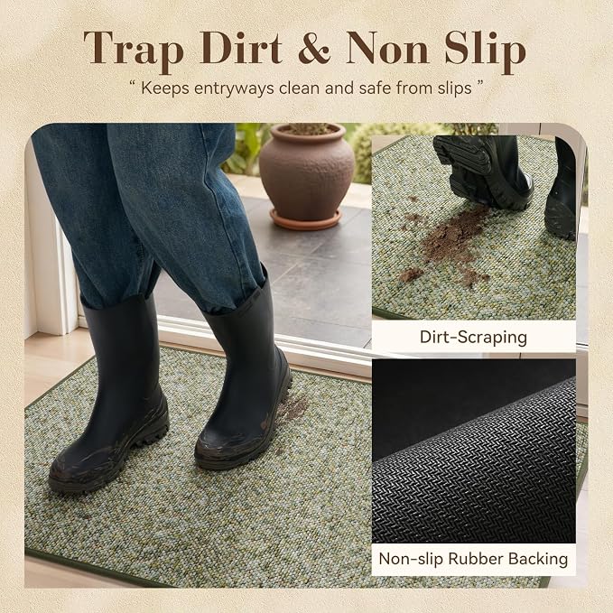 MontVoo Door Mat Indoor Entrance Doormat, Absorbent Durable Rubber Non Slip - Image 3