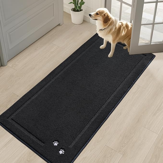 BEQHAUSE Dog Door Mat for Muddy Paws 32"x70" Dirt Trapper Absorbent Doormat Non - Image 8
