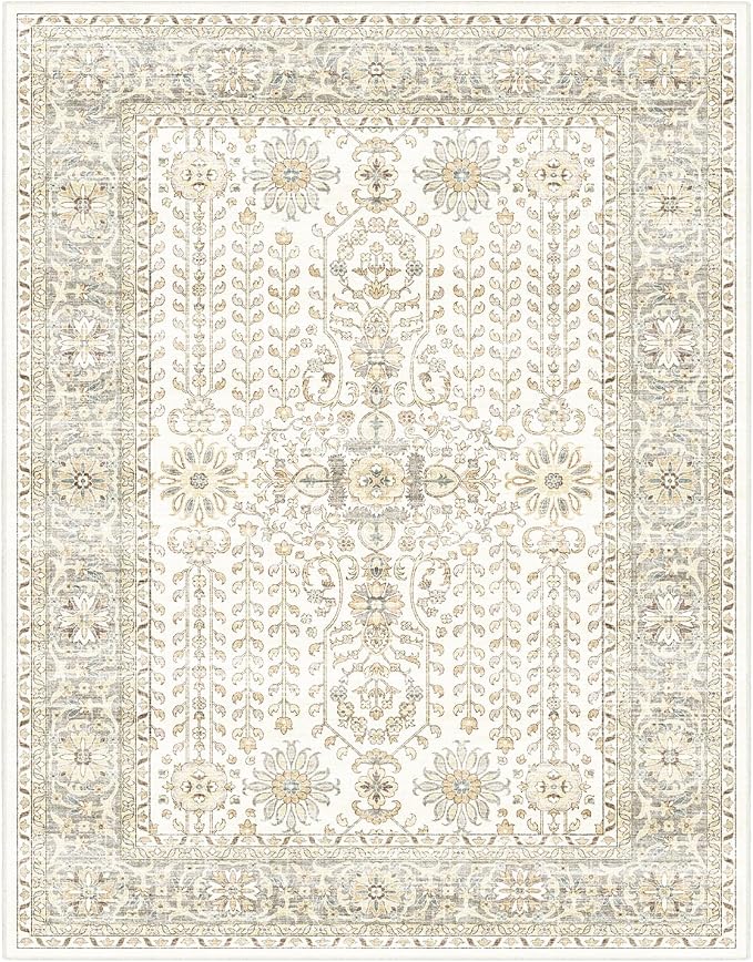 7x9 Area Rugs for Living Room, Thin Washable Rug, Non-Slip Foldable Area Rug - Image 3