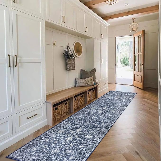 KILOCOCO Hallway Runner 3x10 Rug Runner Printed Vintage Floral Washable Kitchen - Image 8