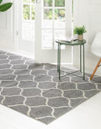 Rugs.com Lattice Frieze Collection Rug – 10' x 13' Light Gray Medium Rug Perfect - Image 2