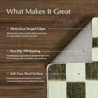 EVERGRACE Checkered Plaid Area Rug 2x6, Soft Christmas Faux Wool Rugs Washable - Image 3