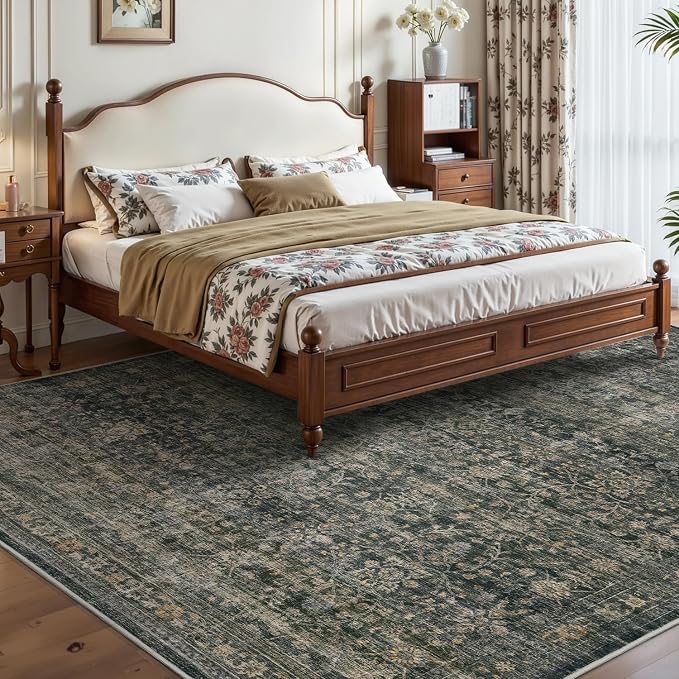 MontVoo-Vintage Area Rug 4X6 Green Rugs - Image 4