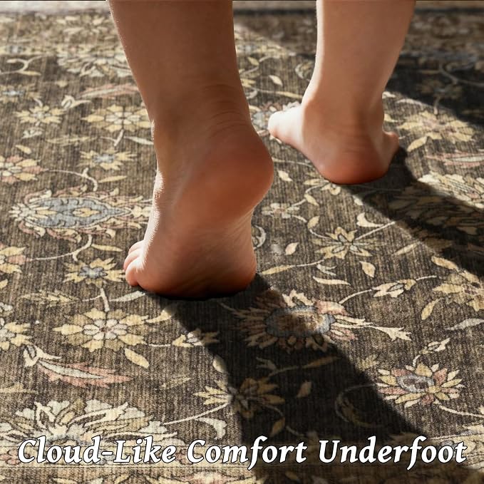 Washable 4x6 Rugs for Living Room, Boho Non-Slip Vintage Distress Small Rugs - Image 4