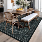Vintage Black Washable Area Rugs 5x7 - Image 4