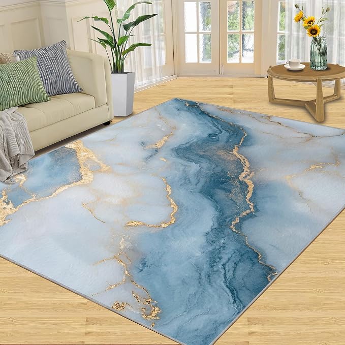 2x3 Abstract Marble Rugs for Entryway - Image 3
