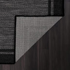 CAMILSON Indoor Outdoor Rug, 6x9 Bordered Dark Grey Black Modern Area Rugs - Image 8