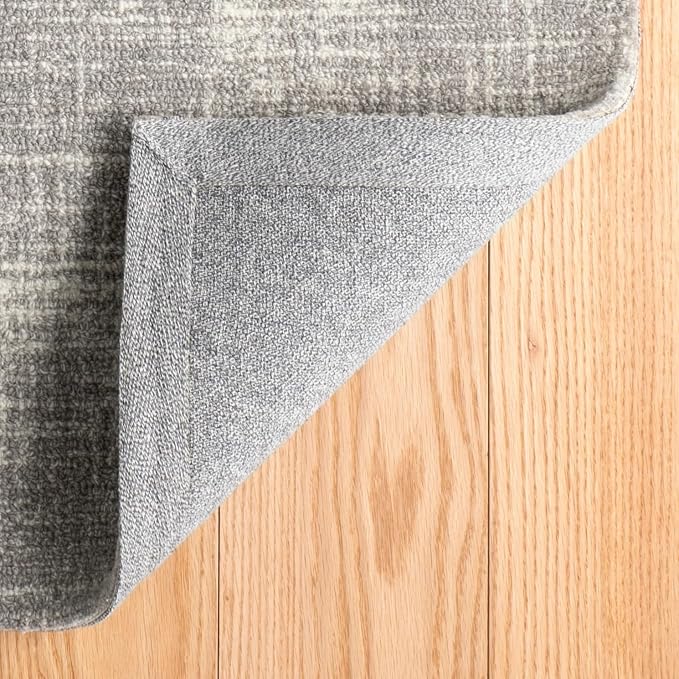 Dash & Albert Crosshatch Dove Grey Hand Micro Hooked Wool Rug, 9.5 X 13.5 Feet - Image 5