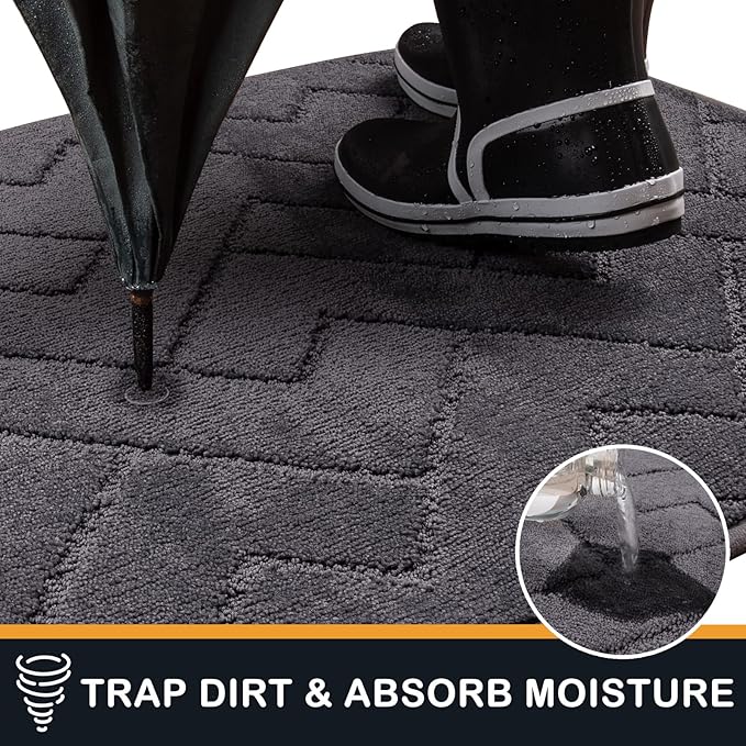 PURRUGS Dirt Trapping Door Mat 24" x 59", Non-Slip Machine Washable Entry Rug - Image 5