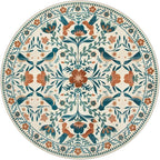 Moynesa Floral Bird Round Rug 6ft Washable Circle Rug Non Slip, Modern Bohemian - Image 2