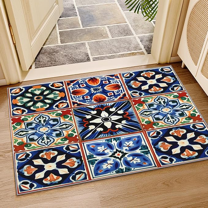 Moroccan Trellis Rugs 8x10-7x10 ft, Moroccan Tile Rug, Colorful Trellis Area - Image 4