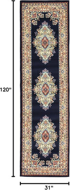 Unique Loom Reza Collection Traditional Persian Style Area Rug, 2 ft 7 in x 10 - Image 2