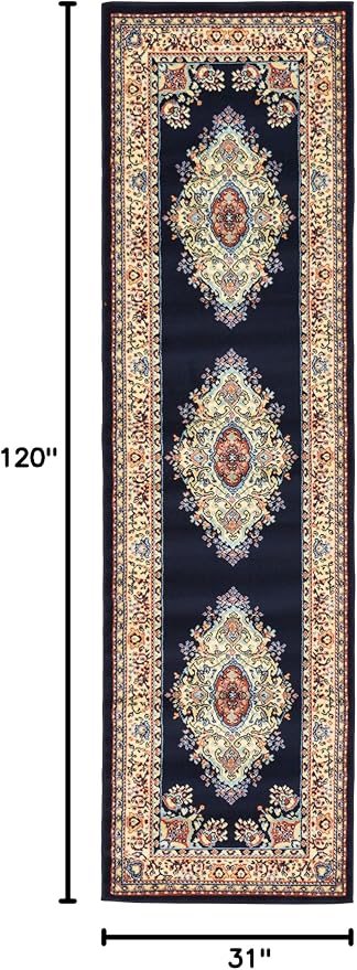 Unique Loom Reza Collection Traditional Persian Style Area Rug, 2 ft 7 in x 10 - Image 2