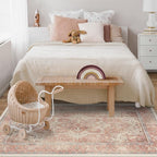RUGGABLE Washable Area Rug – Kamran Rose Pink 3x5, Stain-Resistant, Non-Slip – - Image 2