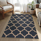 Lahome Moroccan 3x5 Outdoor Rug, Easy Jute Blue Washable Rug by Lahome