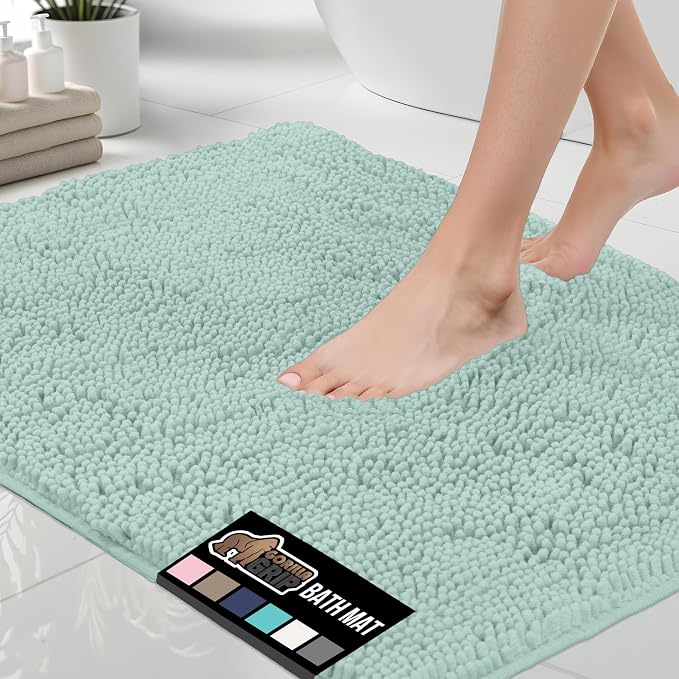GORILLA GRIP Bath Rug Mat 30x20, Thick Soft Absorbent Chenille, Quick Dry by GorillaGrip