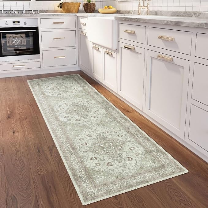 vivorug Runner Rug 2'x8' Vintage Floral Washable Non-Slip Runners by vivorug