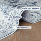 jinchan Fiora Runner Rug 3x10-2pcs Kitchen Washable Vintage Hallway Rug Floral - Image 4