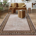Antep Rugs Alfombras Bordered Modern 3x5 Non-Slip Low Pile Rubber Backing by AntepRugs