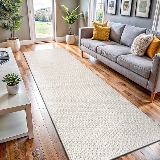 Easy Jute Rugs 2x7 White Color Living Room Indoor Outdoor Runner Rug - Image 5