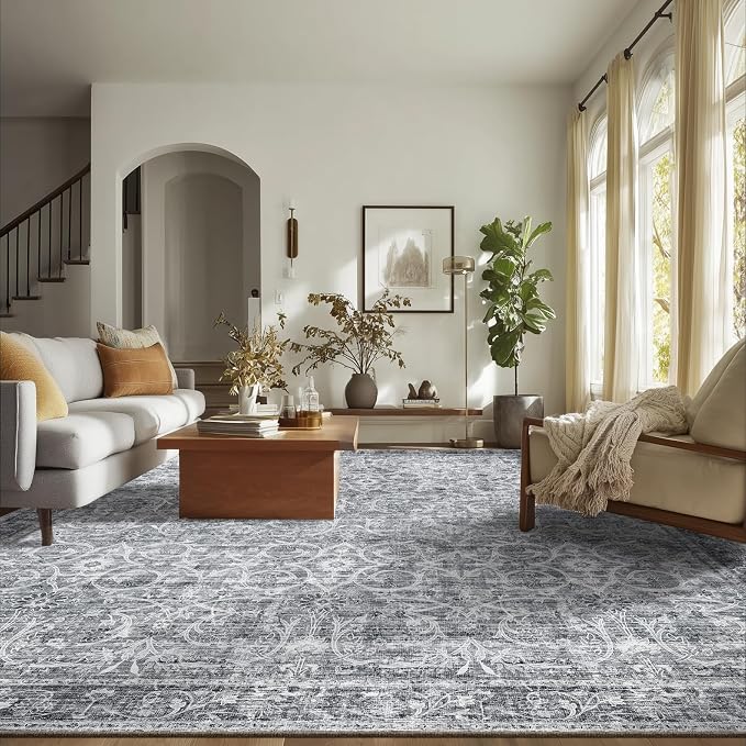 8x10 Washable Area Rugs Ultral Soft Non-Slip Stain Resistant Vintage Boho Large - Image 3