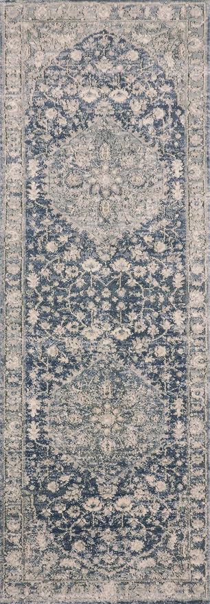 Loloi Teagan Collection TEA-01 Denim/Mist 2'-8" x 10'-6" Runner Rug, Soft - Image 9