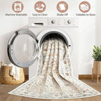 9x12 Area Rug Living Room: Washable Boho Large Neutral Vintage Soft Rugs Stain - Image 2