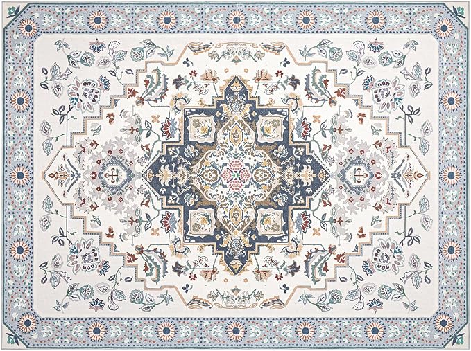 Phantoscope Washable Area Rug 9'x12' Non-Slip, Vintage Boho Rugs - Image 3