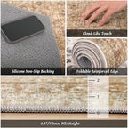 Washable 2x3 Entryway Rug, Boho Non-Slip Door Mat Vintage Distress Small Rugs - Image 5