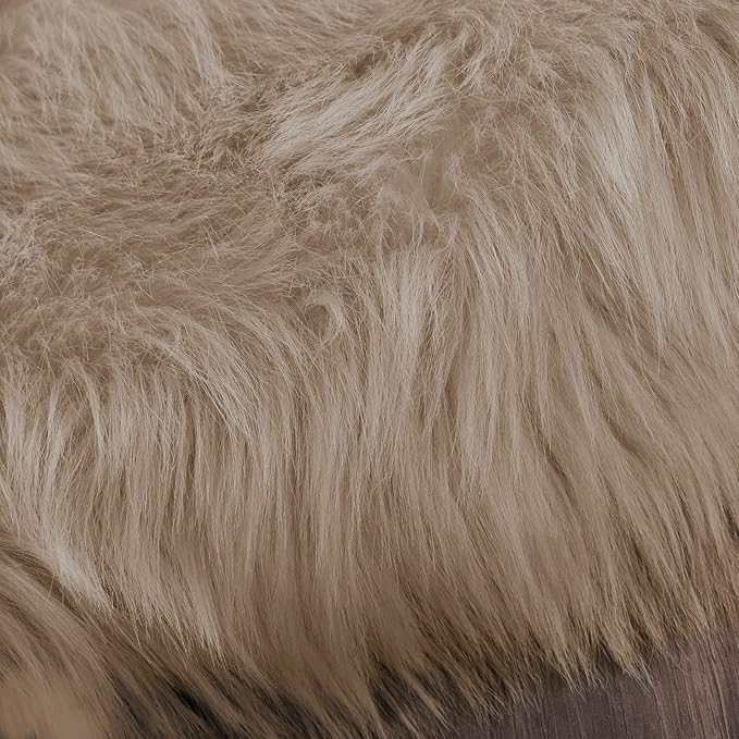 Latepis Throw 2x6 Rug Runner Light Brown Faux Fur Rug Washable Shaggy Rug - Image 7