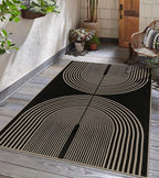 Easy Jute Rainbow Area Rug, 3x5 Black Indoor Outdoor Entryway Rug Washable - Image 6
