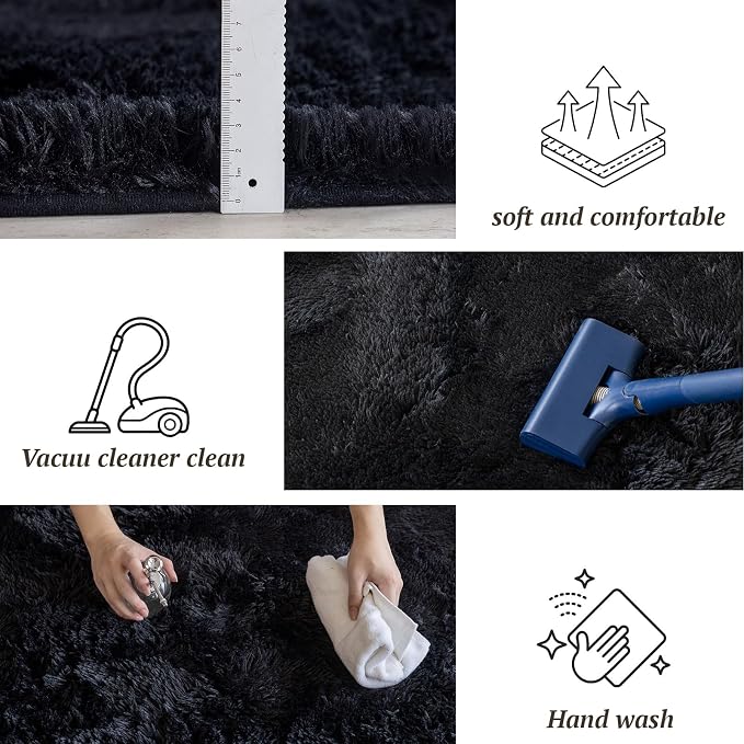 4x6 Area Rugs for Living Room Bedroom, Soft Fluffy Shaggy Bedside Rug, Indoor - Image 7