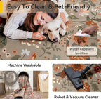 Floral 8x10 Area Rug Machine Washable Soft Print Boho Carpet Non Slip Doormat - Image 5