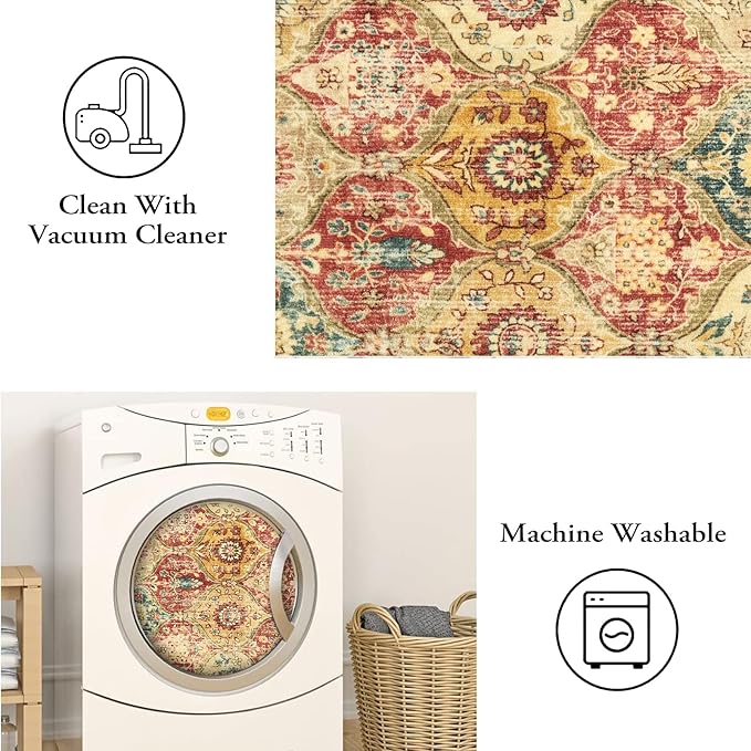 Lahome Moroccan Trellis Washable Runner Rug, 2x6 Kitchen Runners - Image 3